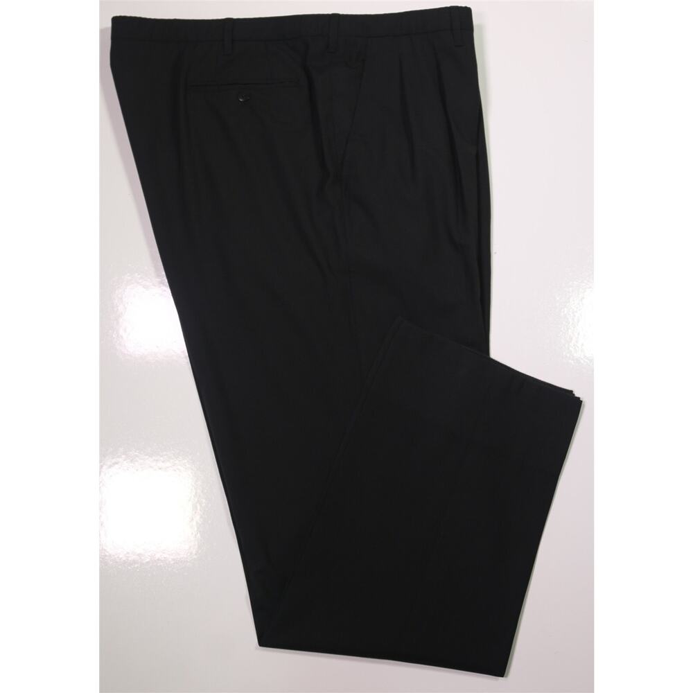 Battistoni Bespoke Black Wool Button-Fly Dress Pants Trousers 42x32